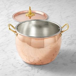 Ruffoni Historia Hammered Copper Stockpot with Pineapple Knob, 7.5-Qt
