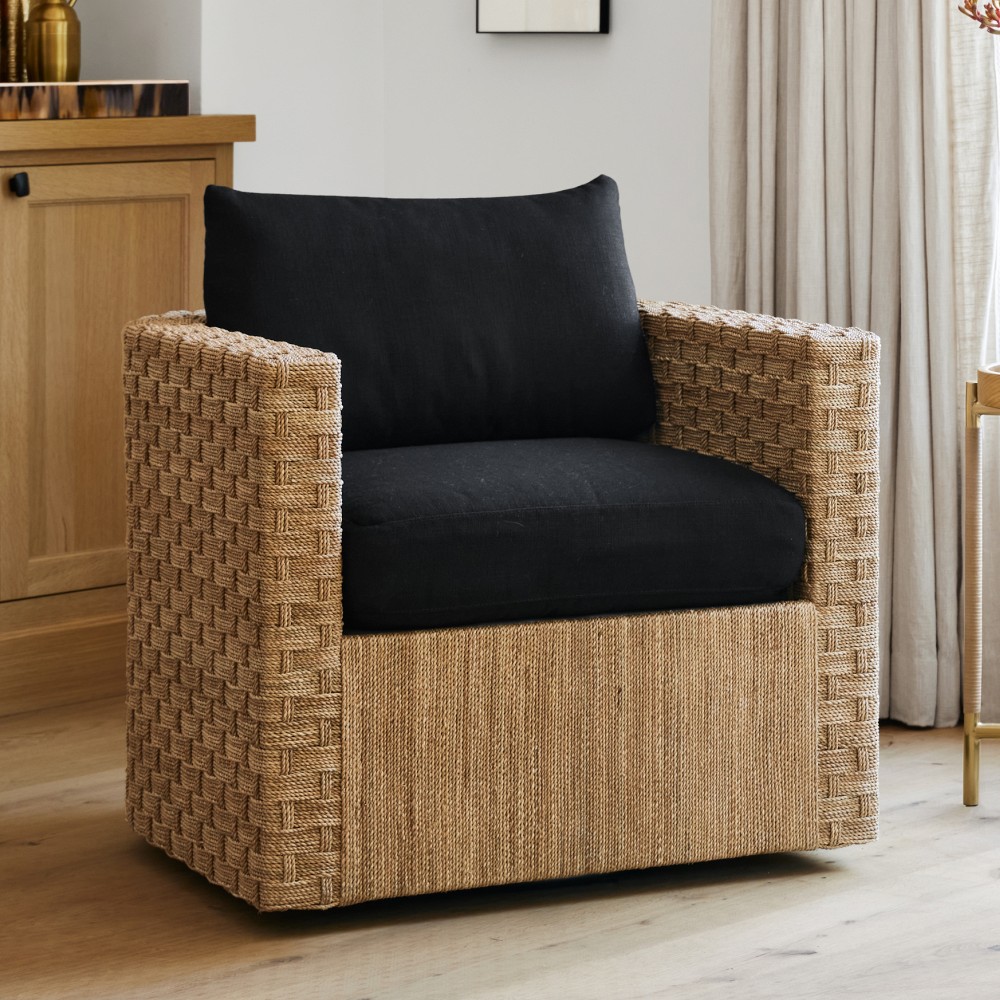 Lisbon Barrel Back Swivel Chair by Williams Sonoma Home