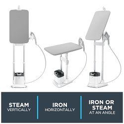 Rowenta IXEO All-in-One Iron and Steamer with Smart Ironing Board, Silver