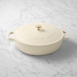Staub x Smitten Kitchen Enameled Cast Iron Braiser, 4-Qt., Matte French Crème