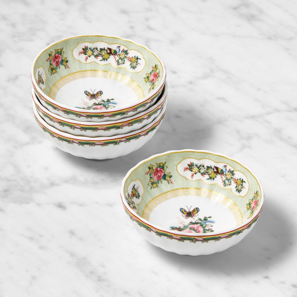 Famille Rose Scalloped Dipping Bowls - Set of 4