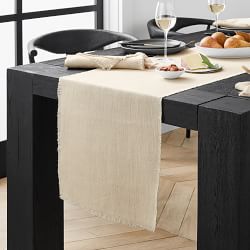 Fringed Table Runner, 16" X 108", Parchment
