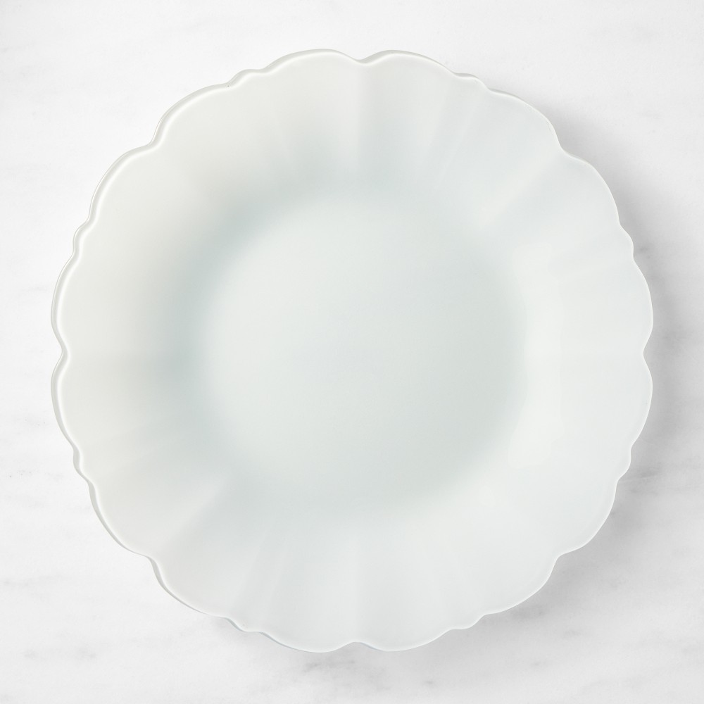 Scalloped Glass Charger - White