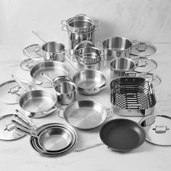 All-Clad D5® Stainless-Steel Mixed Material 30-Piece Cookware Set