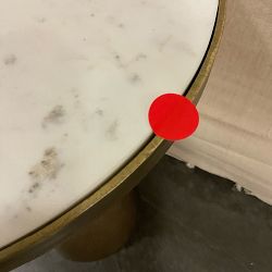 OPEN BOX:Lark Accent Table, Aluminum, Marble, Antique Brass, White