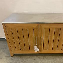 OPEN BOX:Larnaca Teak 2-Door Cabinet, 58", Natural