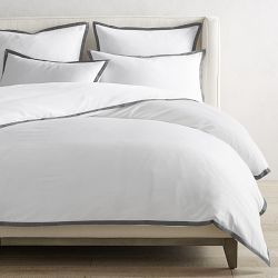 Chambers® Italian Border 300TC Sateen Shams, Grey