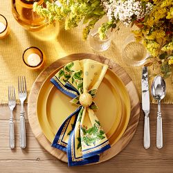 Lemon Cloisonné Napkin Rings, Set of 4