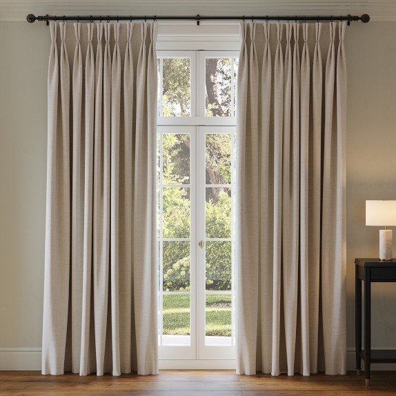 Antalya Raw Check Curtain | Williams Sonoma