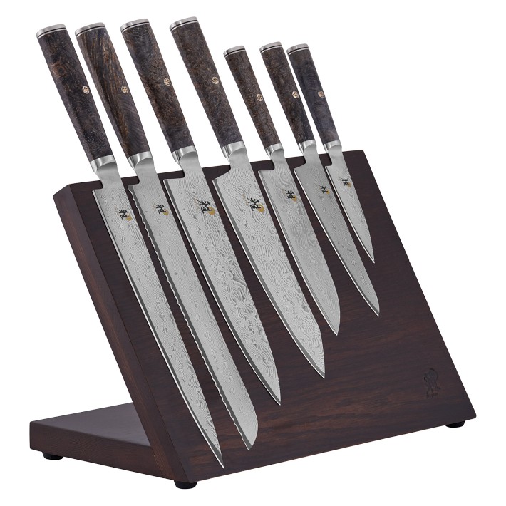 雅ナイフスタンド　Miyabi knife stand Miyabi Black Magnetic Easel Knife Block, 10-Pc Set | Williams Sonoma