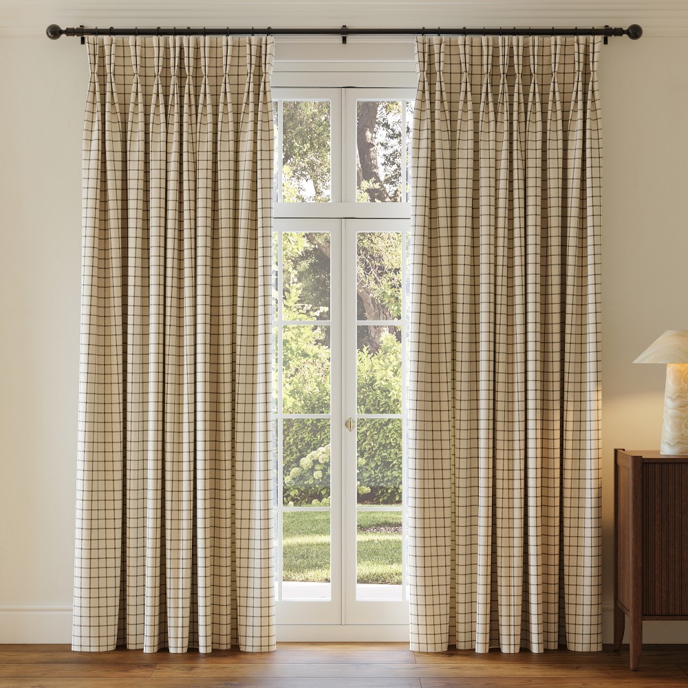Antalya Raw Check Curtain by Williams Sonoma Home