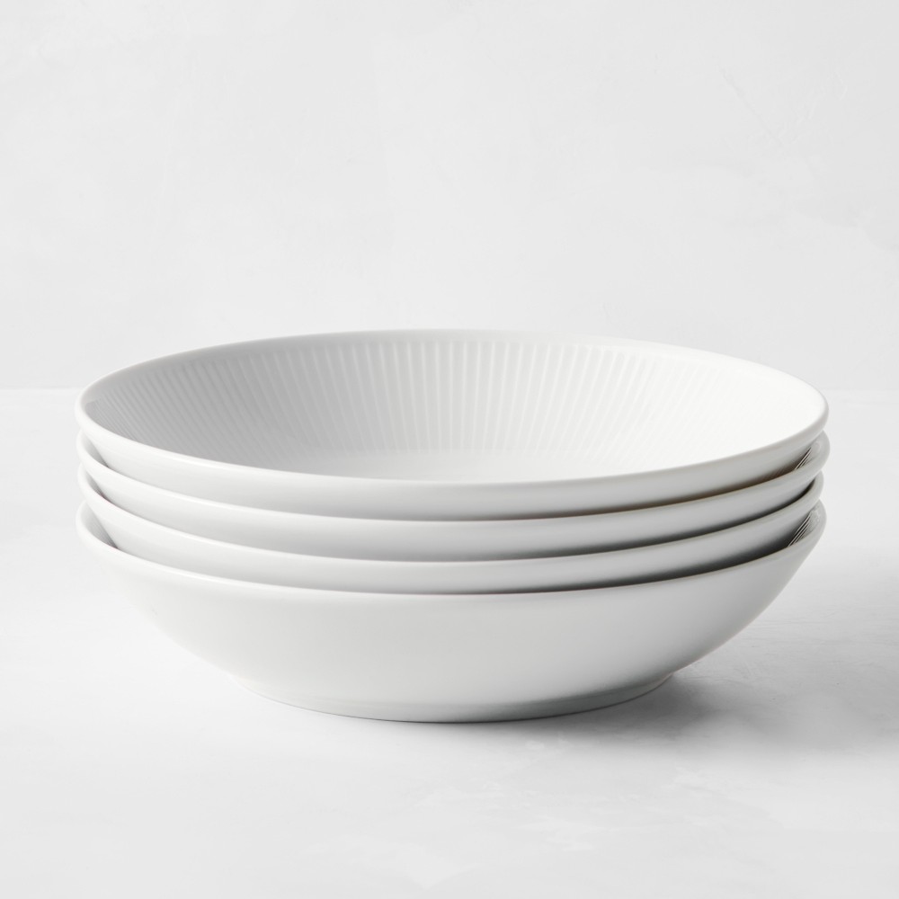 Pillivuyt Plisse Porcelain Pasta Bowls - Set of 4