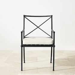 OPEN BOX: Bridgehampton Outdoor Dining Arm Chair, Aluminum, Black
