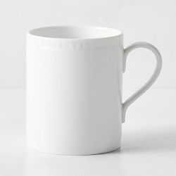 Apilco Beaded Hemstitch Porcelain Mugs, Set of 4