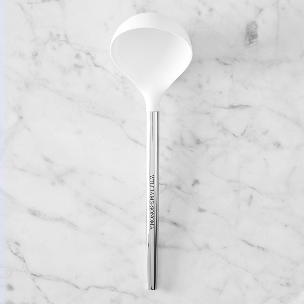 Williams Sonoma Stainless-Steel Silicone Ladle - White