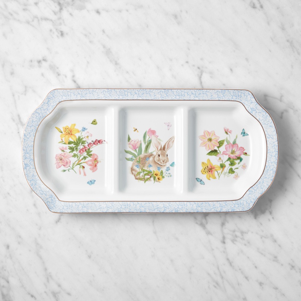 Garden Flowers Sectioned Platter