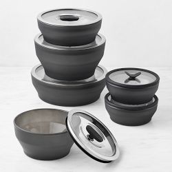 Anyday Frosted Glass Cookware and Storage, Set of 12, Gray