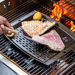 Lodge Savor the Outdoors Seasoned Cast Iron Grill Topper, 15" x 12"