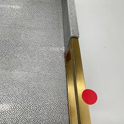 OPEN BOX:Faux Shagreen &amp; Brass Ottoman Tray, Rectangle