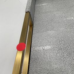 OPEN BOX:Faux Shagreen &amp; Brass Ottoman Tray, Rectangle