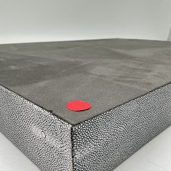OPEN BOX:Faux Shagreen &amp; Brass Ottoman Tray, Rectangle