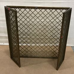 OPEN BOX:Hartwick Tri Panel Fireplace Screen, Antique Brass