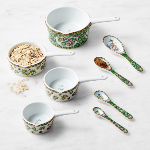 Famille Rose Measuring Cups and Spoons Set