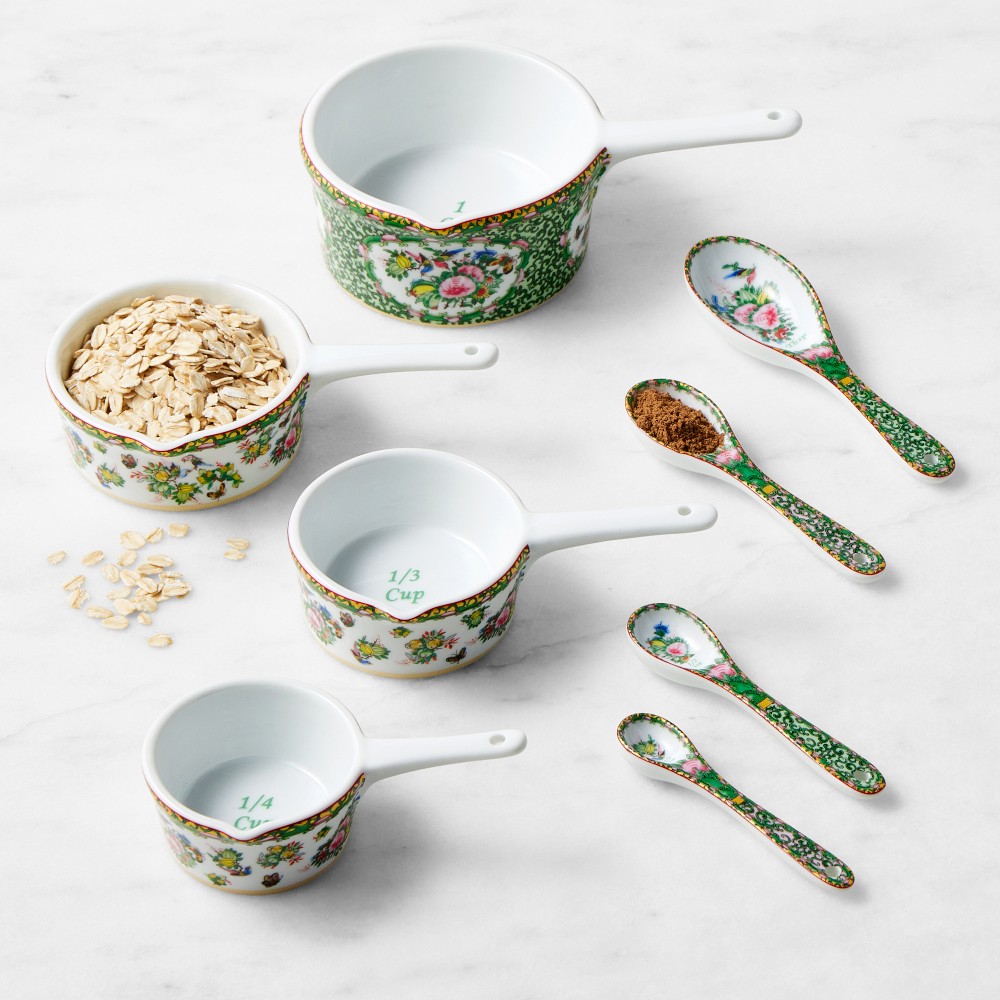 Famille Rose Measuring Cups and Spoons Set