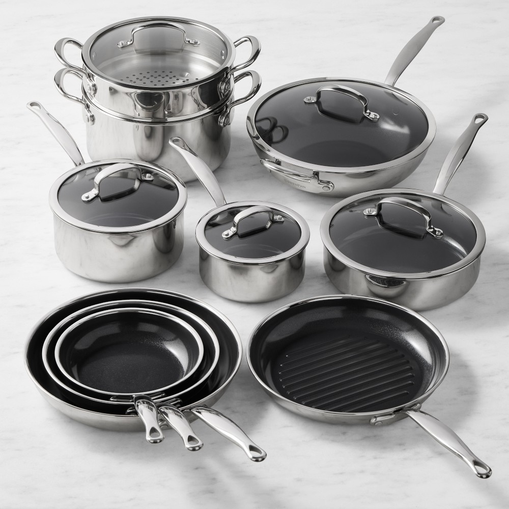 PanPセット GreenPan Premiere Max Stainless-Steel Ceramic Nonstick 15-Piece