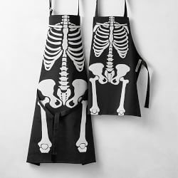 Halloween Skeleton Glow-in-the-Dark Apron, Adult