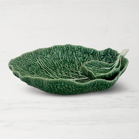 Bordallo Pinheiro Cabbage Chip & Dip Bowl