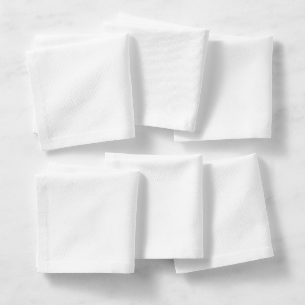 Hotel Cocktail Napkins, Set of 6 - Set of 6, White