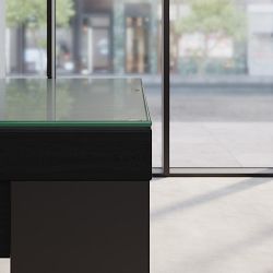 WSH Harlow Communal Table Standard Glass Top, 72" x 32 "