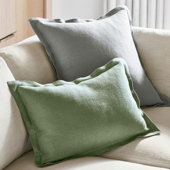 Double Flange Belgian Linen with Libeco™ Pillow Cover, Grey