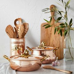 Ruffoni Olivewood Utensils with Utensil Holder, Set of 6