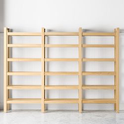 Hold Everything Modular Shelving, Pine Wood, Triple Unit