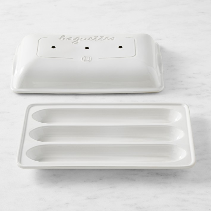 Emile Henry エミール・アンリ パン焼き器 バゲットベイカー 3本焼き Emile Henry Baguette Bread Pan | Williams Sonoma