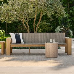 Larnaca Outdoor Teak x All-Weather Weave Sofa (68"-96")