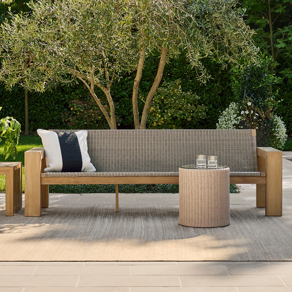 Larnaca Outdoor Teak x All-Weather Weave Sofa (68"-96") by Williams Sonoma Home