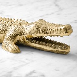 Brass Alligator Sculpture