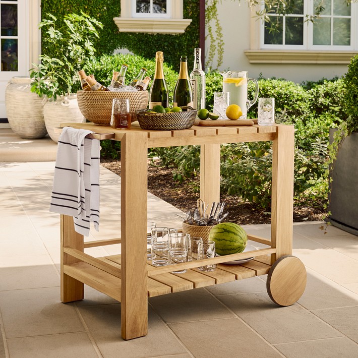 Larnaca Outdoor Teak Bar Cart (39