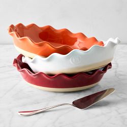 French Ceramic Artisan Ruffled Pie Dish