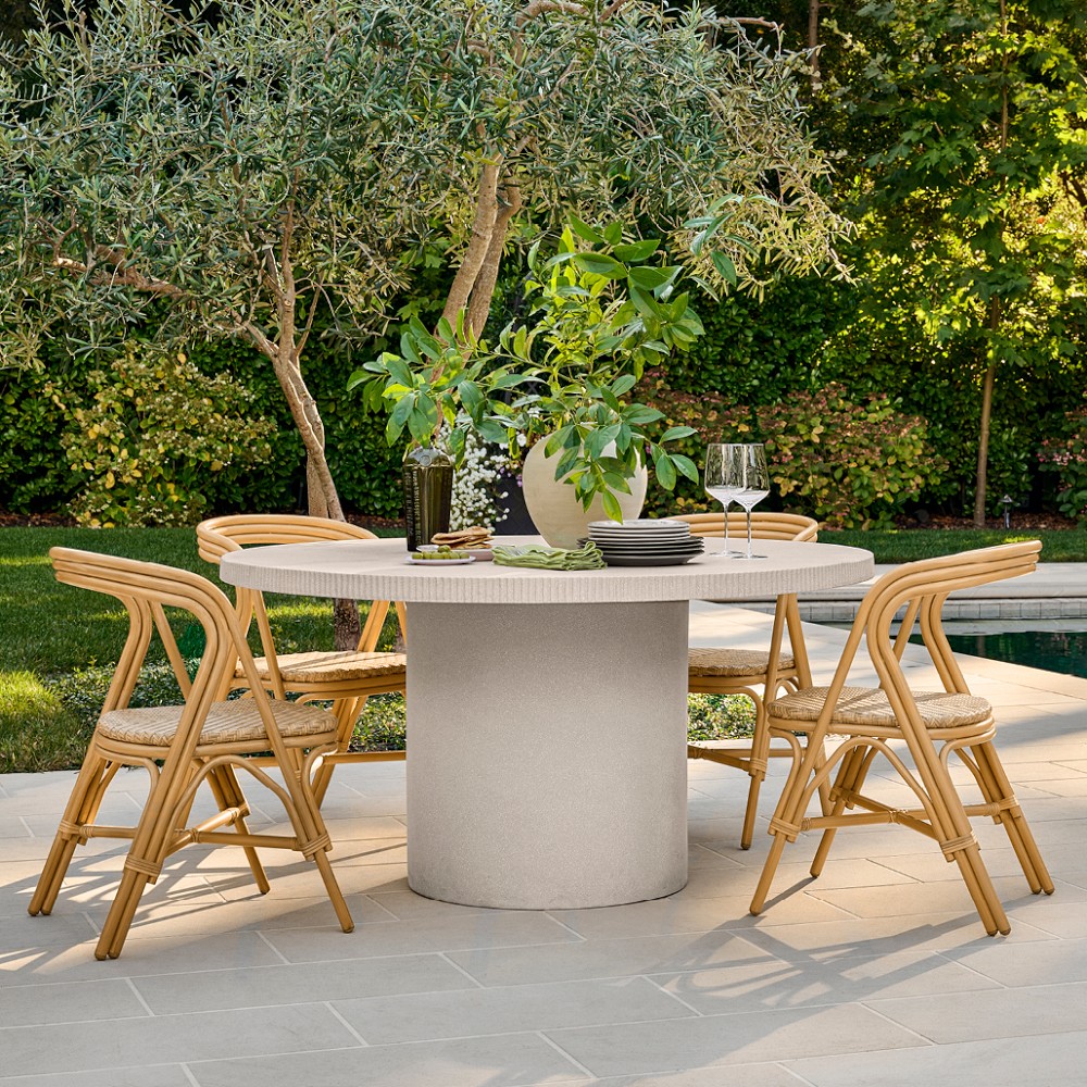 Hollis Round Fiberstone Outdoor Dining Table (59") by Williams Sonoma Home