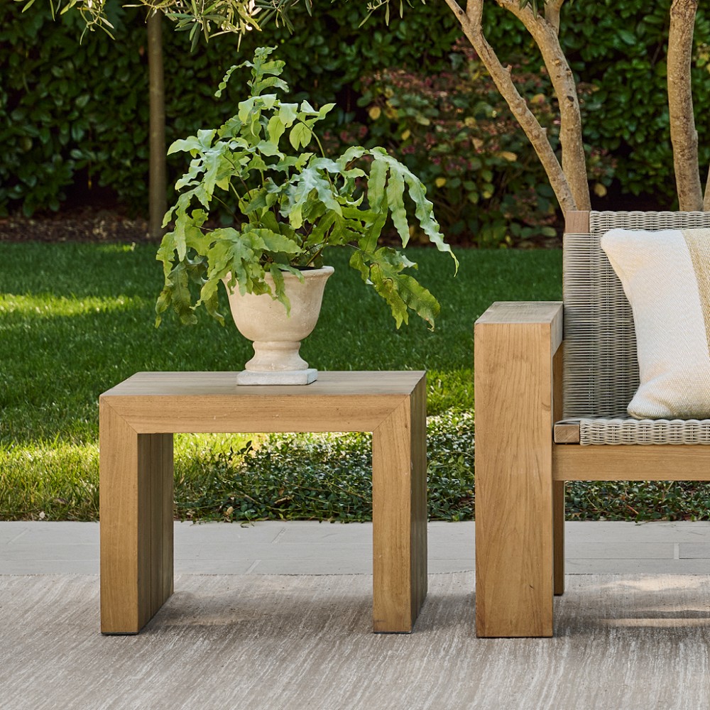 Larnaca Outdoor Teak Side Table (24") by Williams Sonoma Home