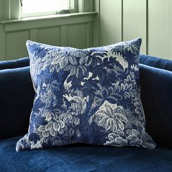 Scalamandré Ridge Edge Pillow Cover, Blue