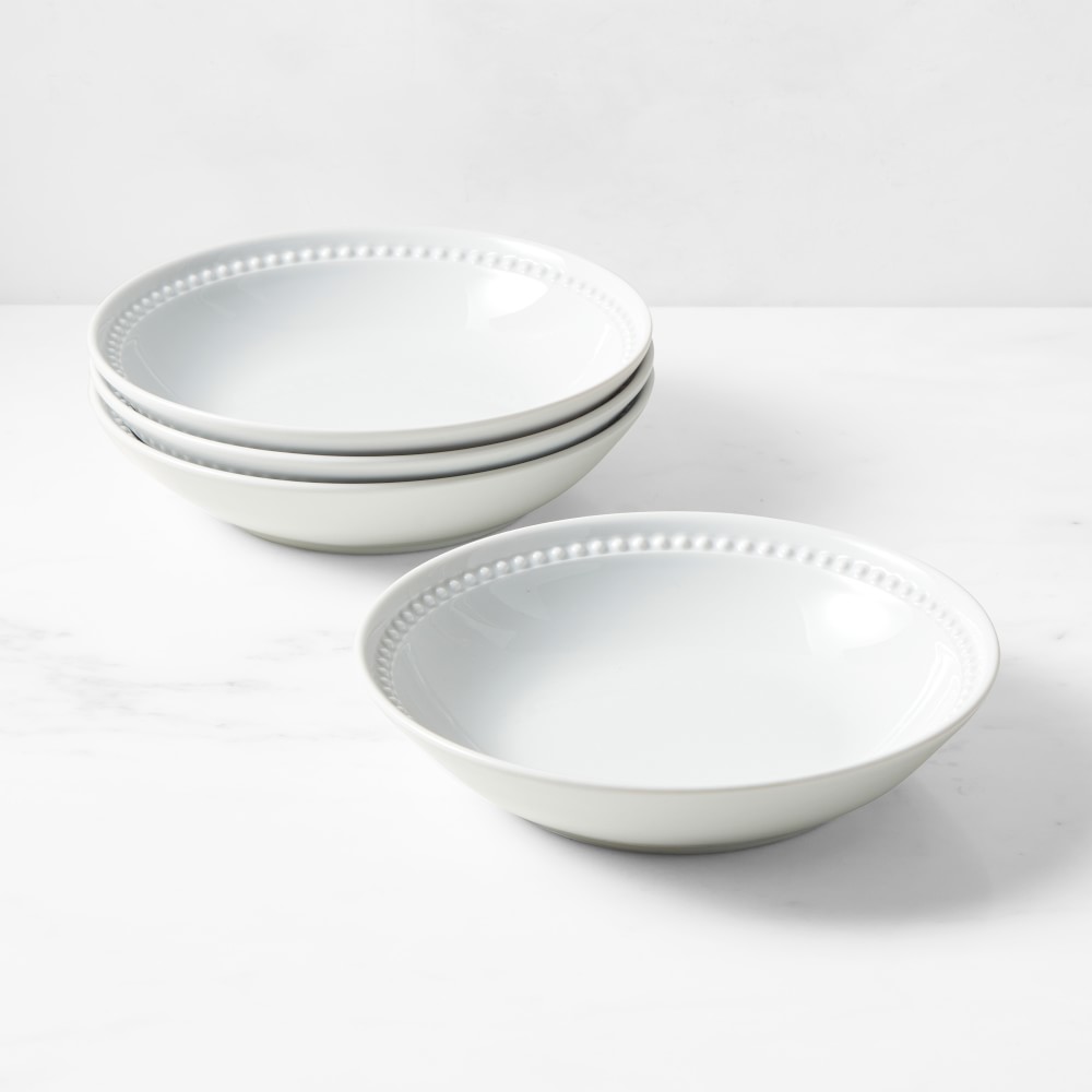 Pillivuyt Beaded Coupe Porcelain Pasta Bowls - Set of 4