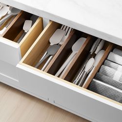 OPEN BOX:Hold Everything Deep Drawer Dividers, Walnut Finish, Set of 4