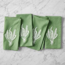 Sanderson x Williams Sonoma Woodland Fern Napkins, Set of 4 Green