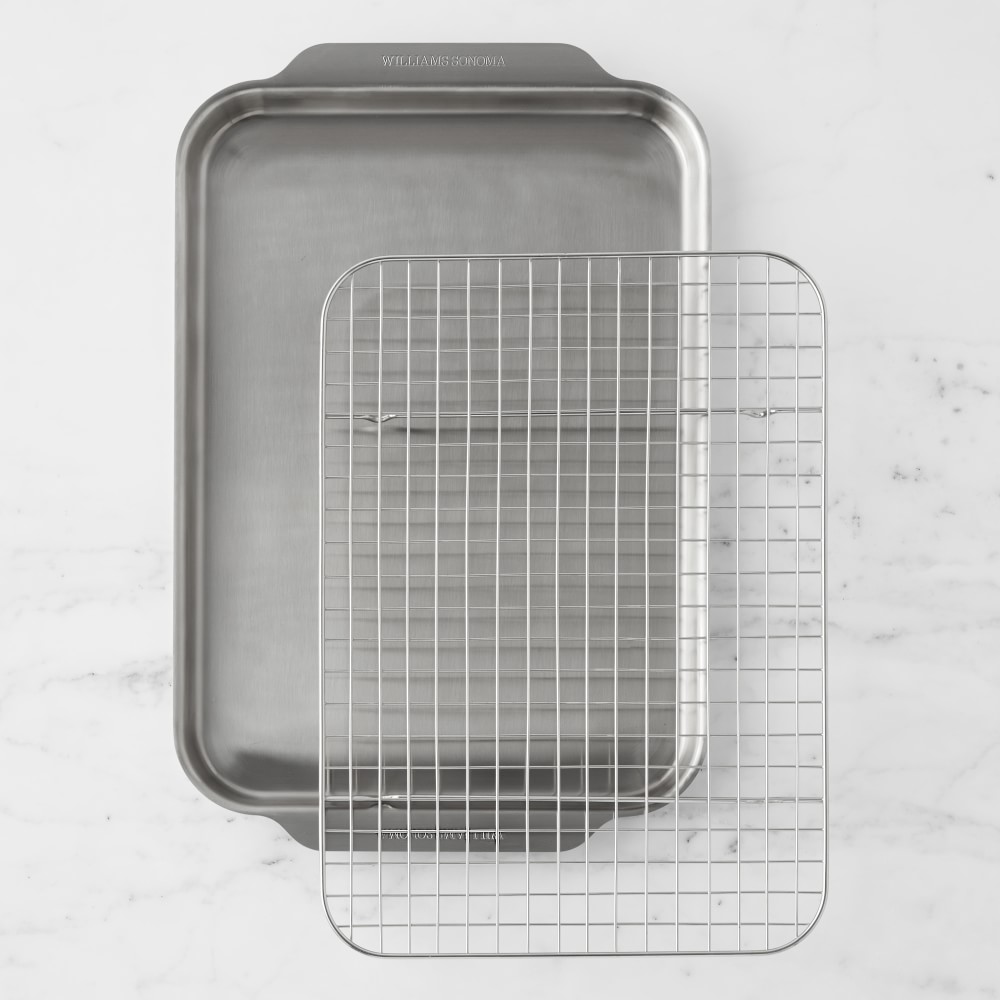 Williams Sonoma Signature Thermo-Clad Stainless-Steel Ovenware Sheet with Cooling Rack