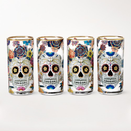 Day of the Dead Shot Glasses, Set of 4